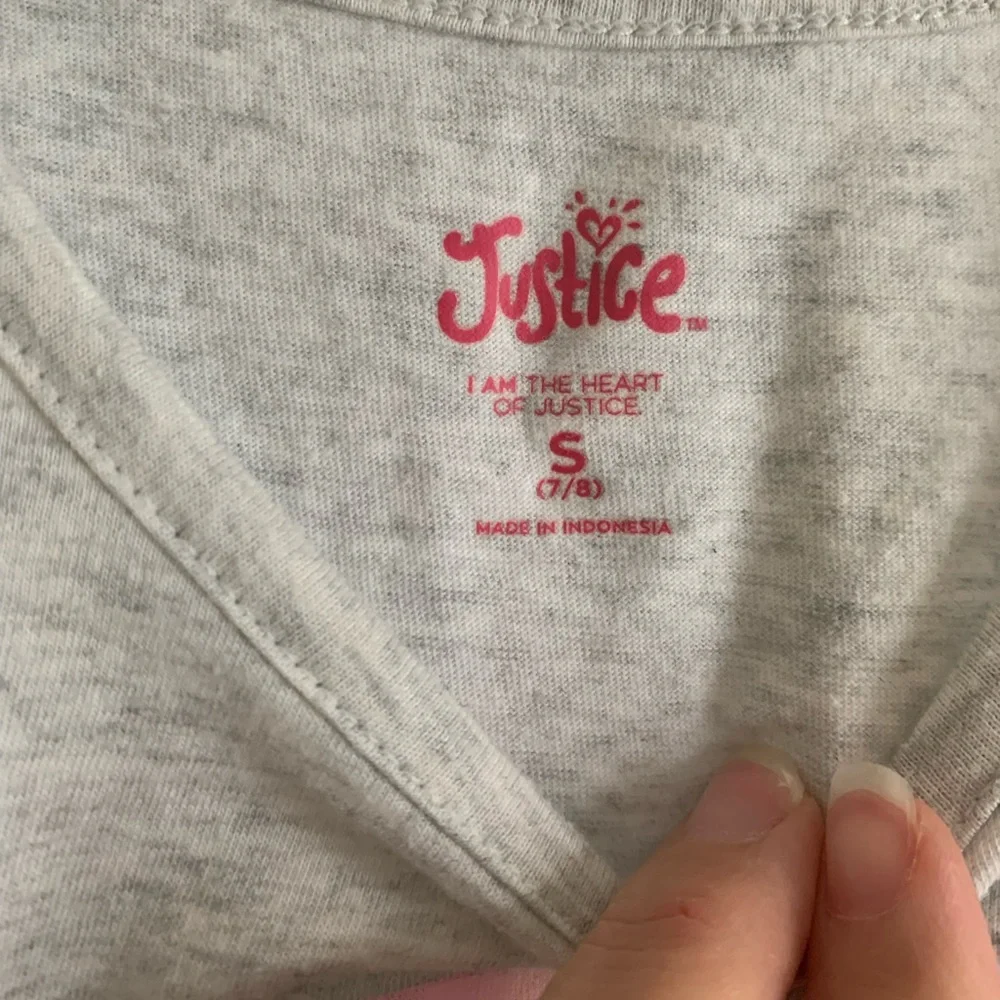 Justice light Gray Tank Top with tie Rainbow Print small 7/8 love being you